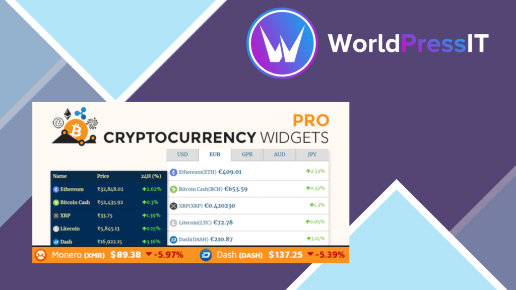 Cryptocurrency Widgets Pro