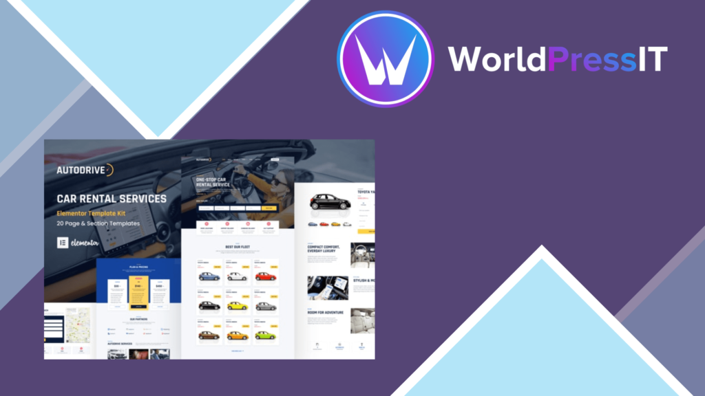 Autodrive - Car Rental &amp; Dealer Elementor Template Kit