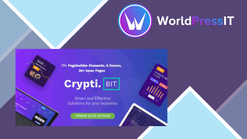 CryptiBIT - Technology, Cryptocurrency, ICO/IEO Landing Page WordPress Theme