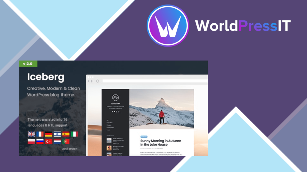 Iceberg - Simple &amp; Minimal Personal Content-focused WordPress Blog Theme