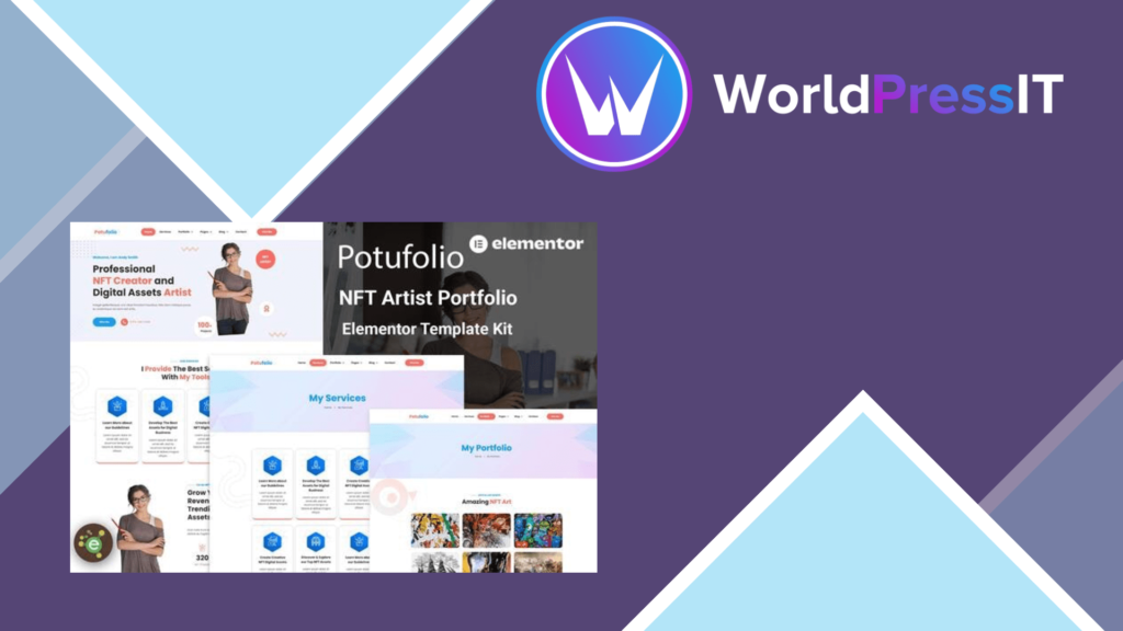Potufolio - NFT Artist Portfolio Elementor Template Kit