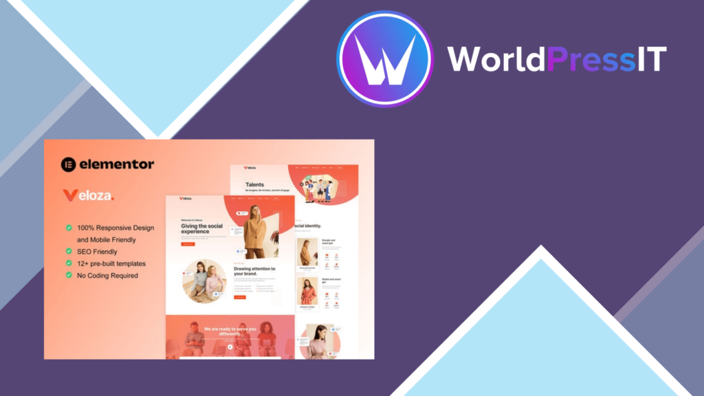 Veloza - Influencer &amp; Talent Agency Elementor Template Kit