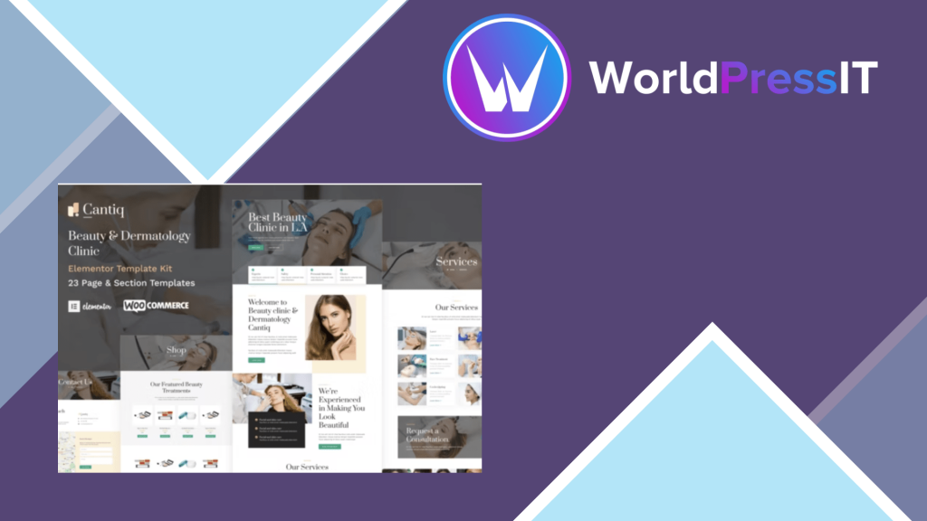 Cantiq - Beauty Clinic WordPress &amp; Dermatologist Elementor Template Kit