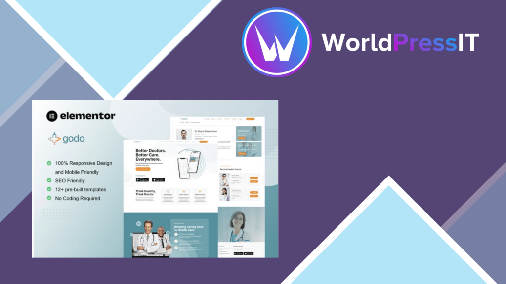 Godo - Doctor &amp; Medical Saas Elementor Template Kit