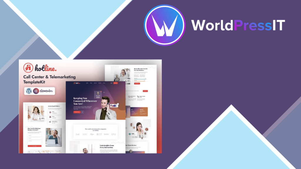 Hotline | Call Center &amp;Telemarketing Elementor Template Kit