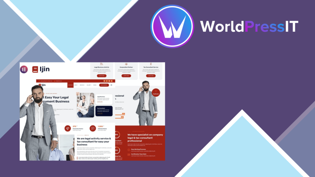 Ijin - Legal Business &amp; Tax Consultant Services Elementor Template Kit