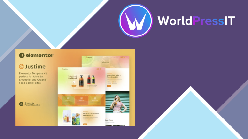 Justime – Juice Bar, Smoothie and Organic Food Elementor Template Kit