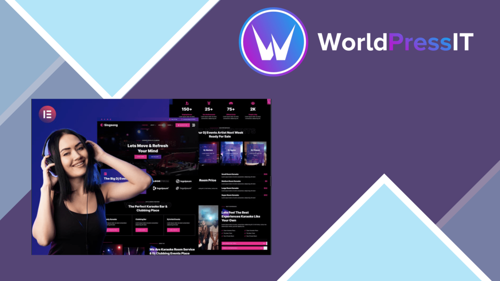 Singsong - Karaoke Rooms &amp; Dj Clubbing Elementor Template Kit