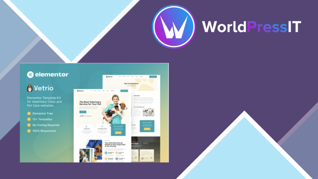 Vetrio – Veterinary Clinic & Pet Care Elementor Template Kit