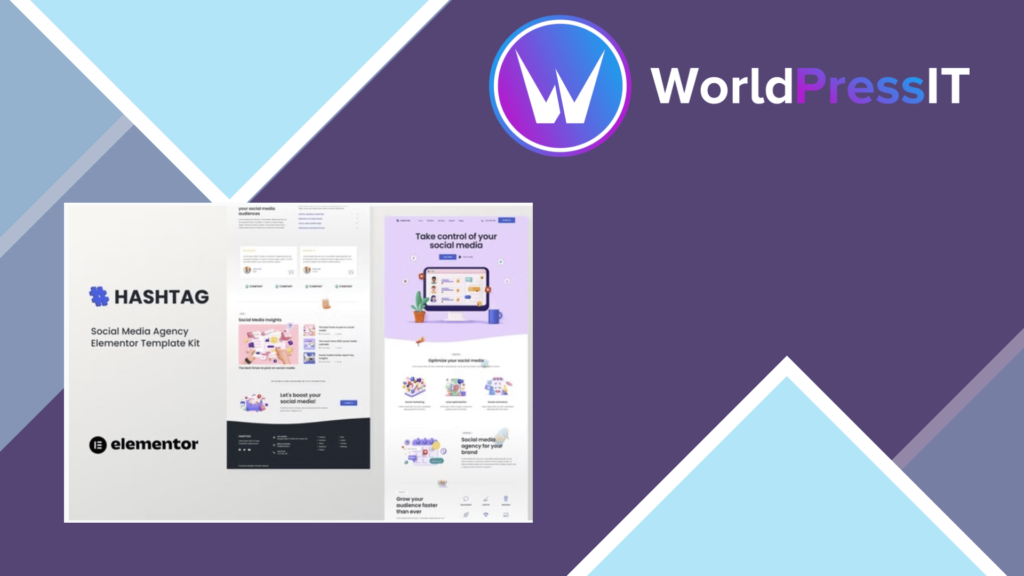 Hashtag - Social Media Agency Elementor Template Kit