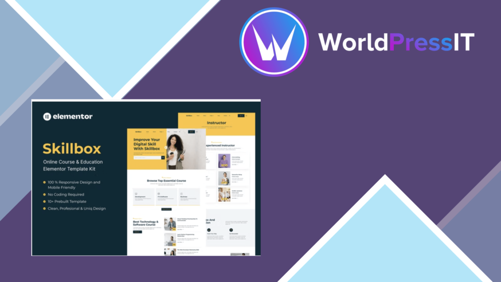 Skillbox - Online Course &amp; Education Elementor Template Kit