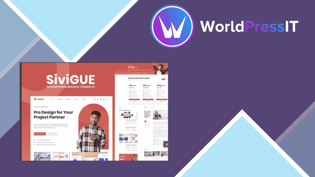 SiviGUE - Personal Portfolio Elementor Template Kit