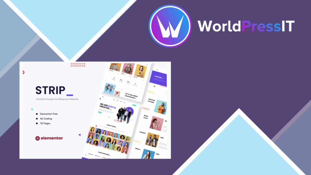 Strip - Content Creator and Influencer Elementor Template Kit