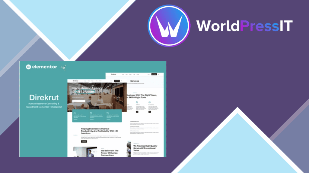 Direkrut - Human Resource Consulting and Recruitment Elementor Template Kit