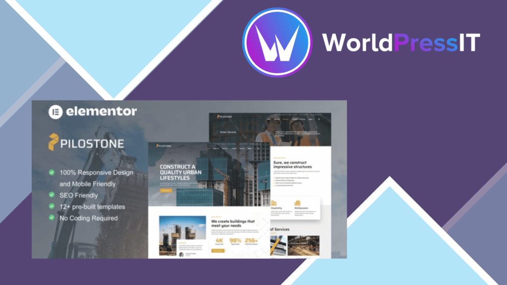 Pilostone - Construction and Building Service Elementor Template Kit
