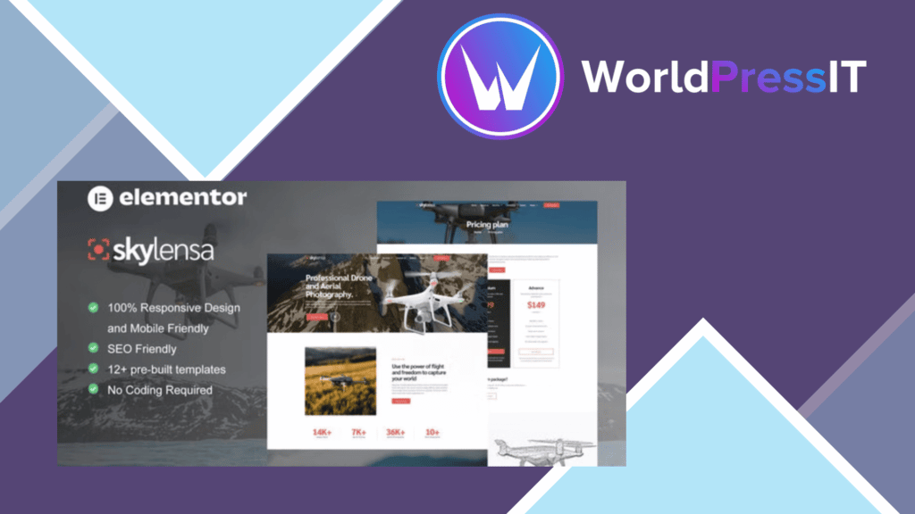 Skylensa - Aerial Photography and Videography Elementor Template Kit