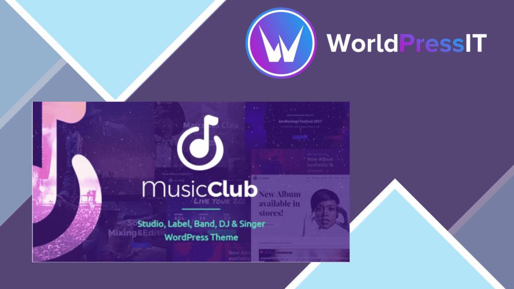 Music Club - Studio, Label, Band, DJ or Singer WordPress Theme