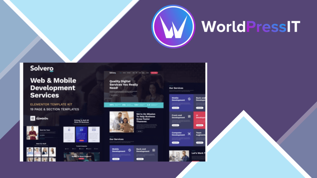 Solvero - Web and Mobile Development Service Elementor Template Kit