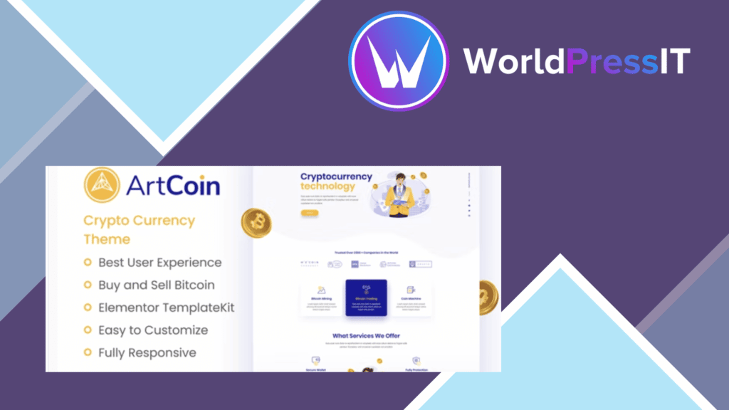 ArtCoin | Bitcoin and Cryptocurrency Elementor Template Kit