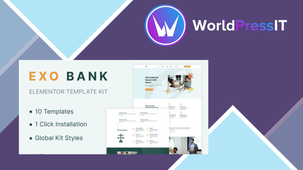 Exobank – Financial Elementor Template Kit Download