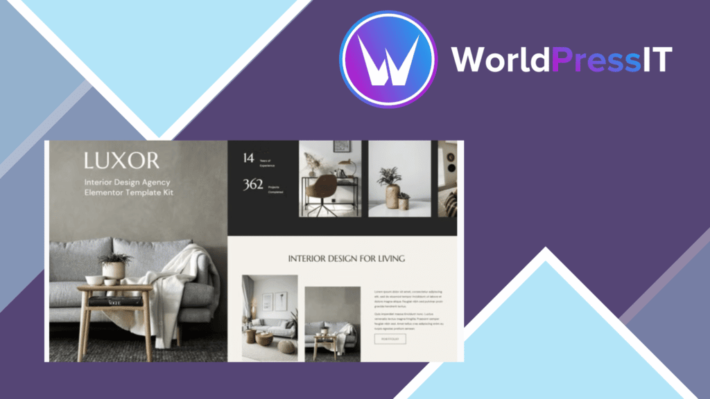 Luxor - Interior Design Agency Elementor Template Kit