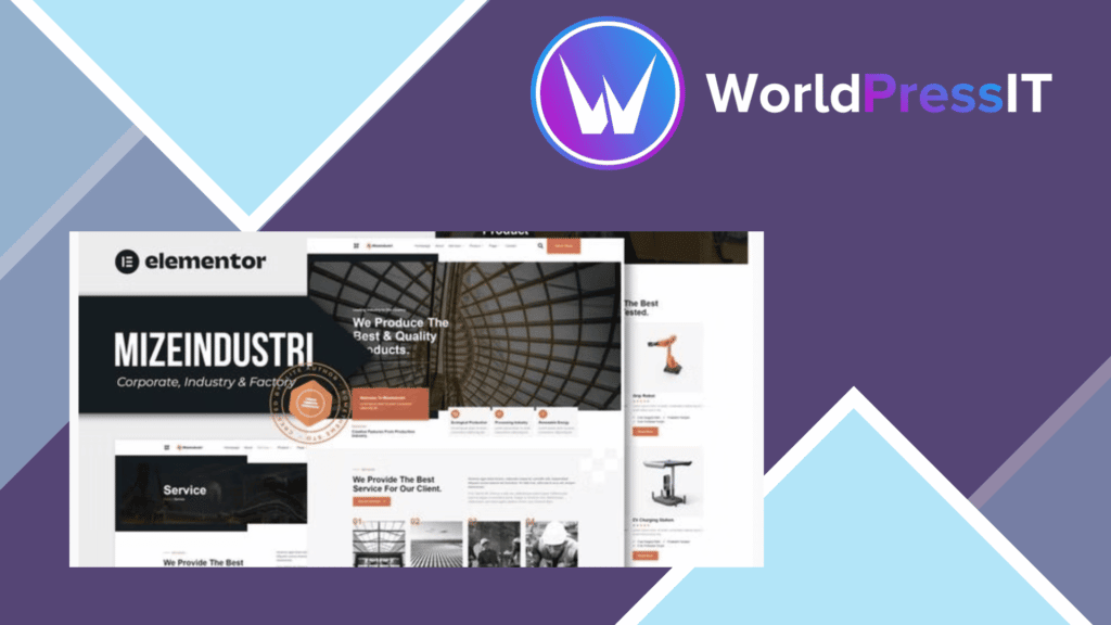 Mizeindustri - Corporate, Industry and  Factory Elementor Template Kit