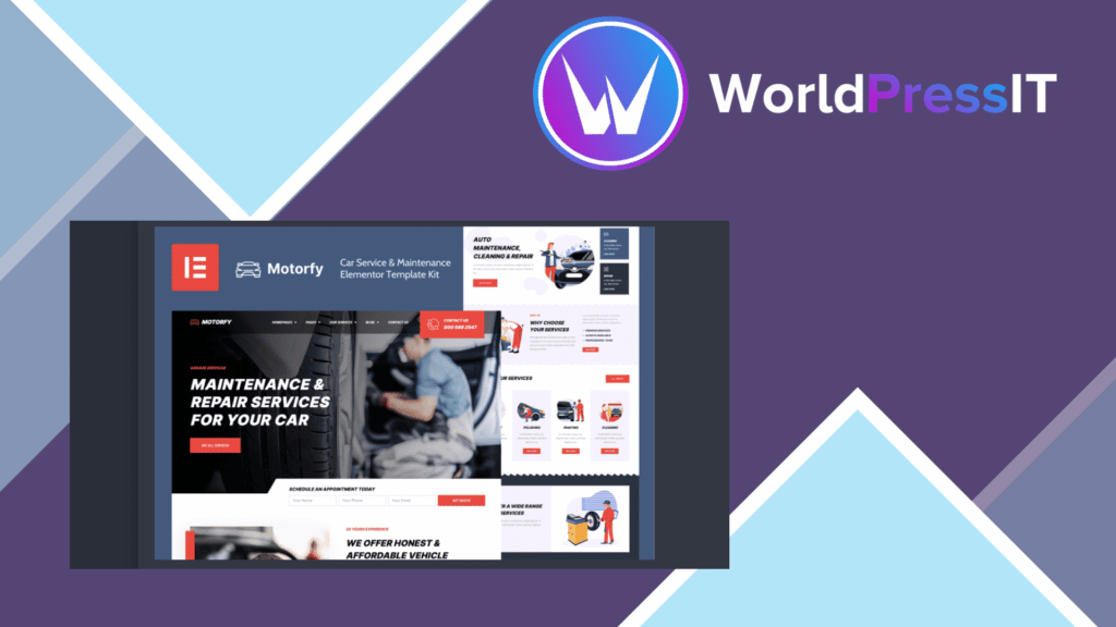 Motorfy - Car Service and Maintenance Elementor Template Kit