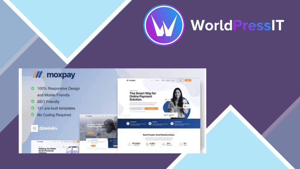 Moxpay - Online Payment Gateway Elementor Template Kit
