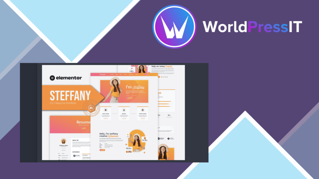 Steffany - CV Resume Elementor Pro Template Kit