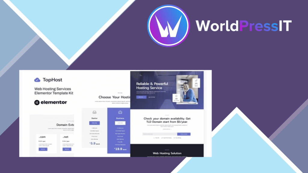 TopHost - Web Hosting Services Elementor Template Kit