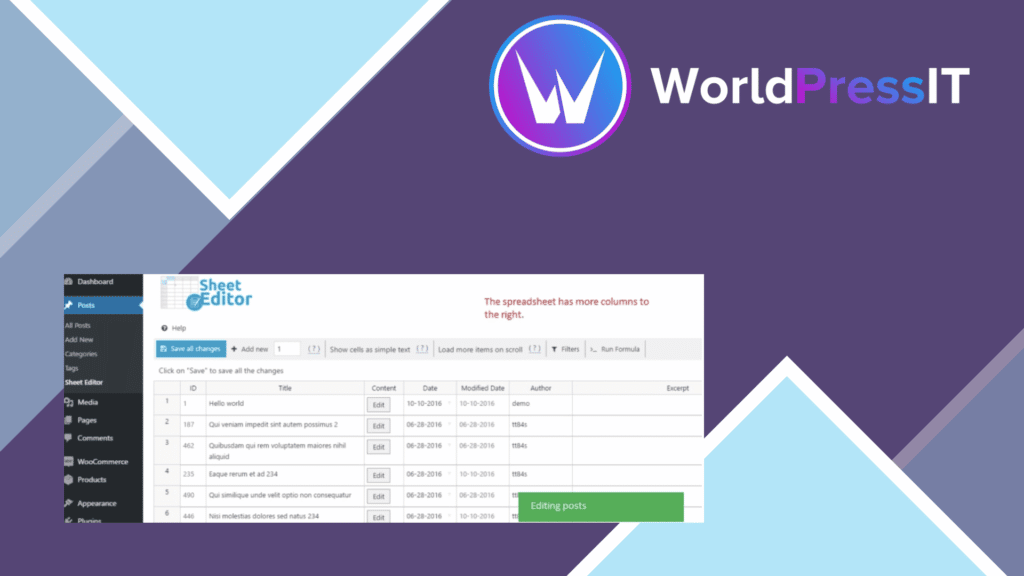 WP Sheet Editor Premium + Addons
