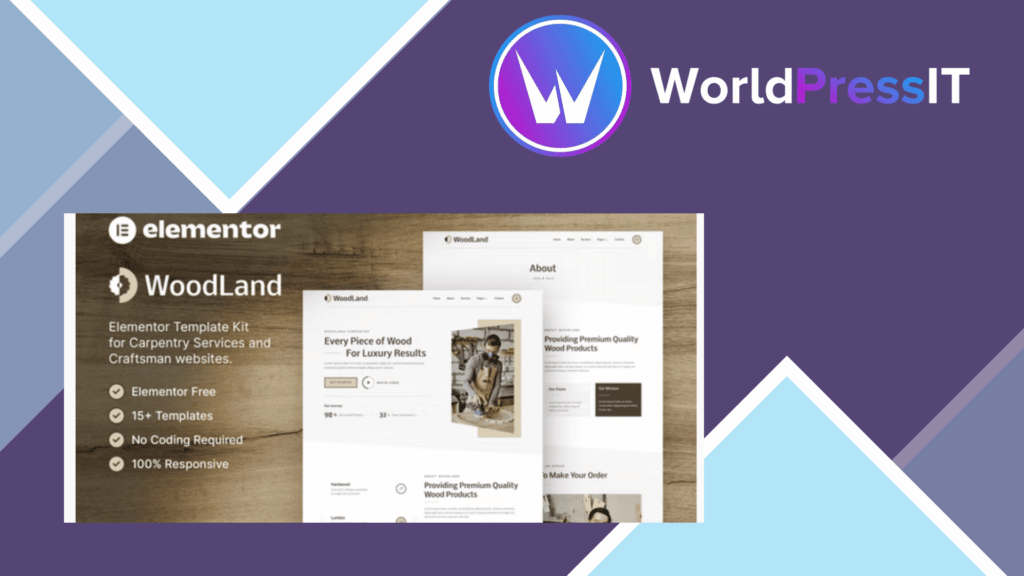 WoodLand - Carpenter and Craftsman Elementor Template Kit