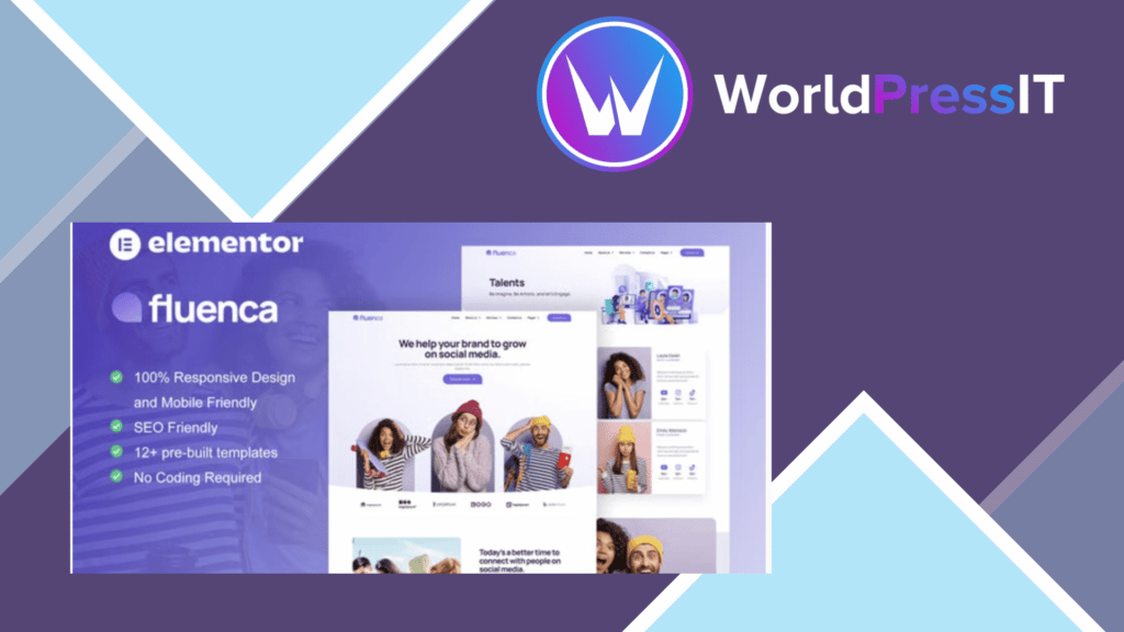 Fluenca - Social Media Agency Elementor Pro Full Site Template Kit