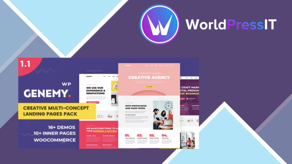 Genemy - Creative Multi Concept Landing Pages Pack With Page Builder