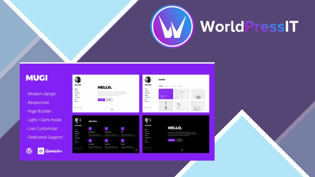 Mugi - Personal Portfolio and Resume WordPress Theme