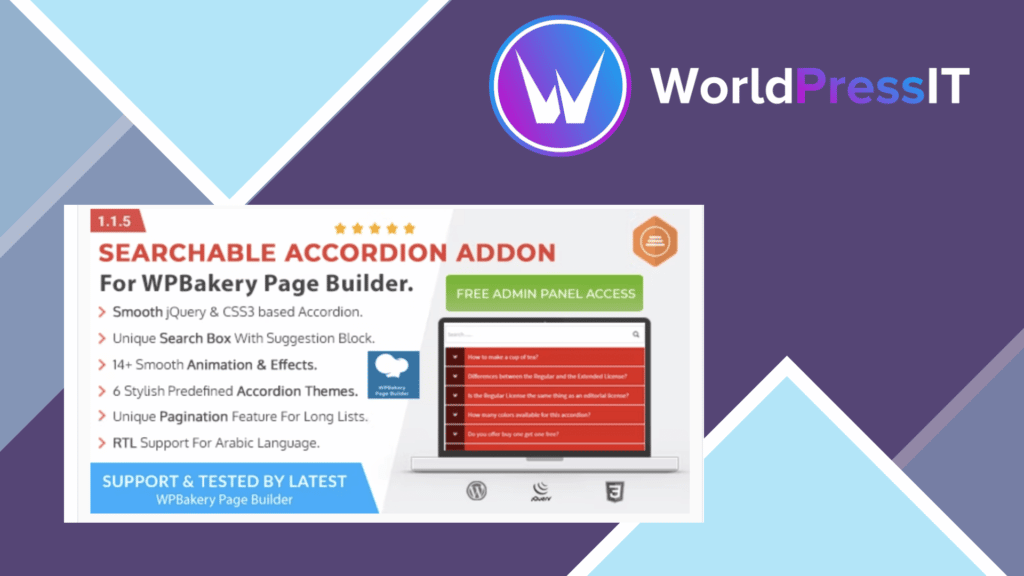 Ultimate Searchable Accordion – WPBakery Page Builder Addon