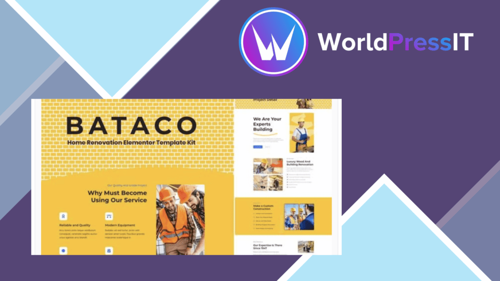 Bataco - Home Renovation and Construction Elementor Template Kit