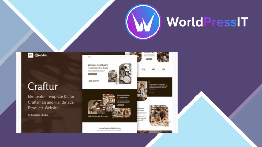 Craftur - Craftsman and Handmade Products Elementor Template Kit