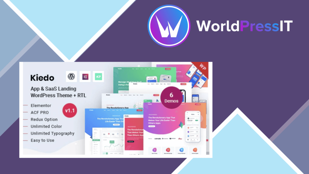 Kiedo - App and SaaS Landing WordPress Theme