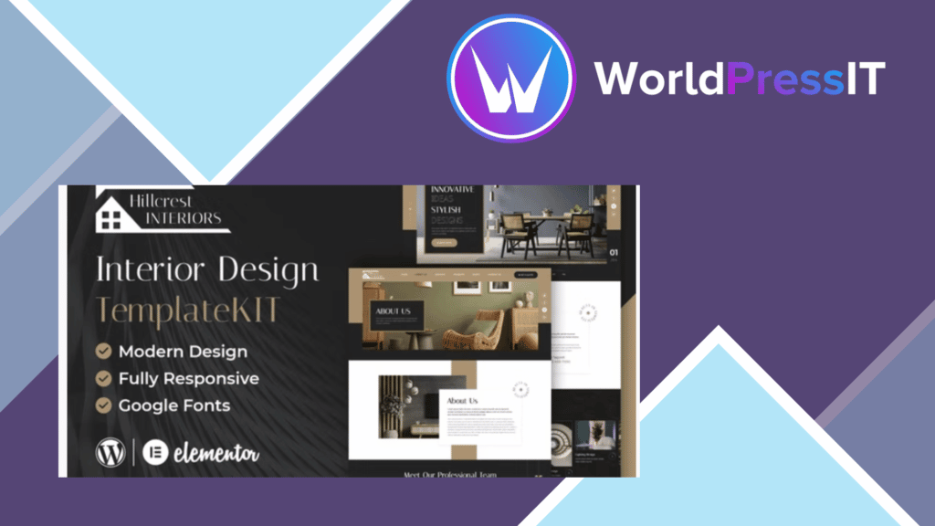 Hillcrest - Interior Design Elementor Template Kit