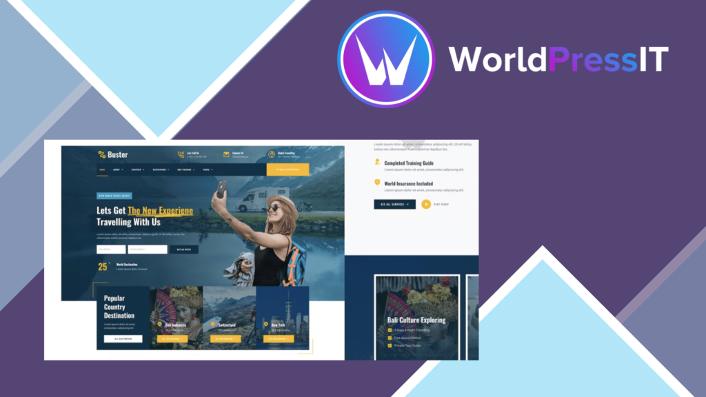 Buster - Tour Guide and Travel Agency Elementor Pro Template Kit