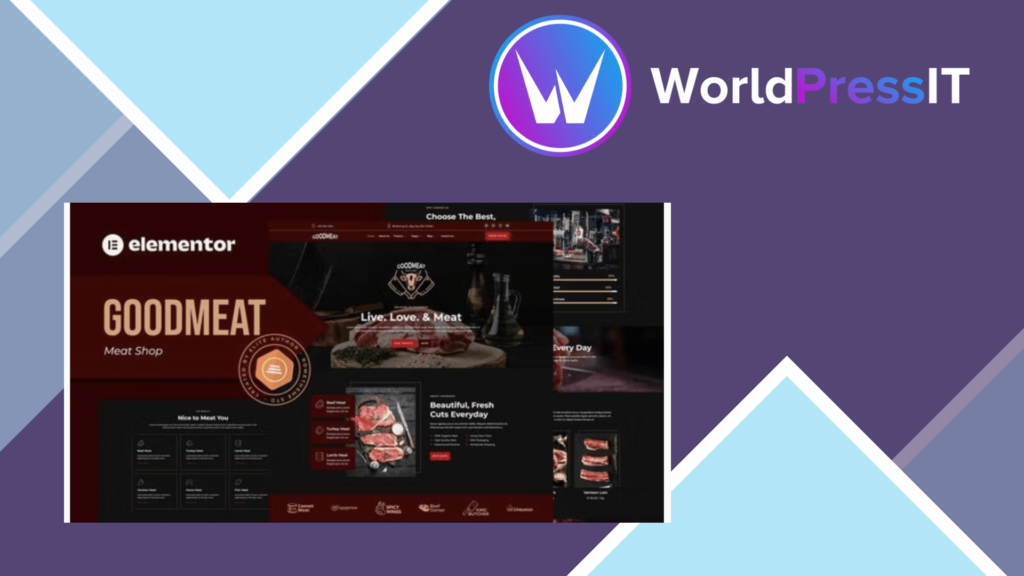 Goodmeat - Meat Shop and Butcher Elementor Template Kit