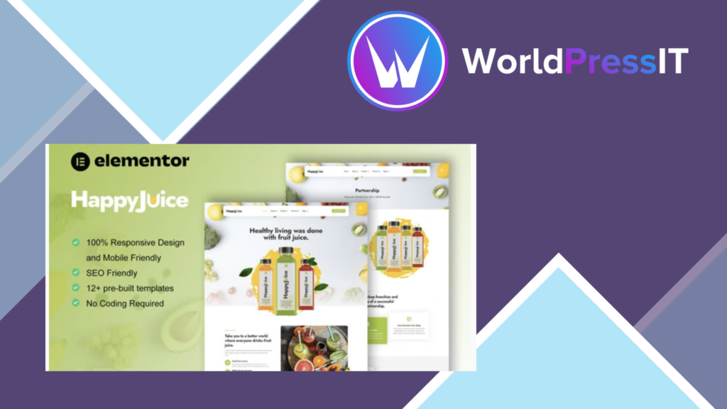 HappyJuice - Juice and Fresh Drink Elementor Pro Template Kit