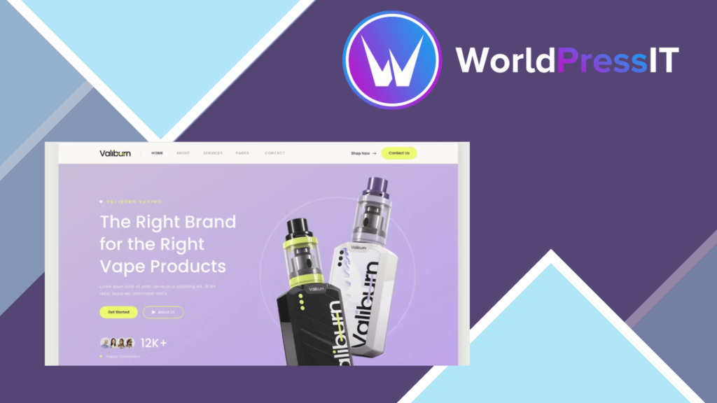Valiburn - Vape and E-Cigarettes Store Elementor Template Kit