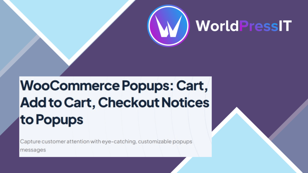 WooCommerce Popups - Cart, Add to Cart, Checkout Notices to Popups