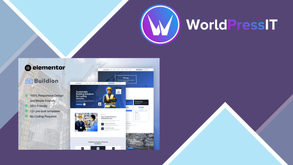 Buildion – Construction and Building Service Elementor Pro Template Kit