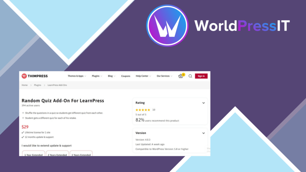 LearnPress Random Quiz