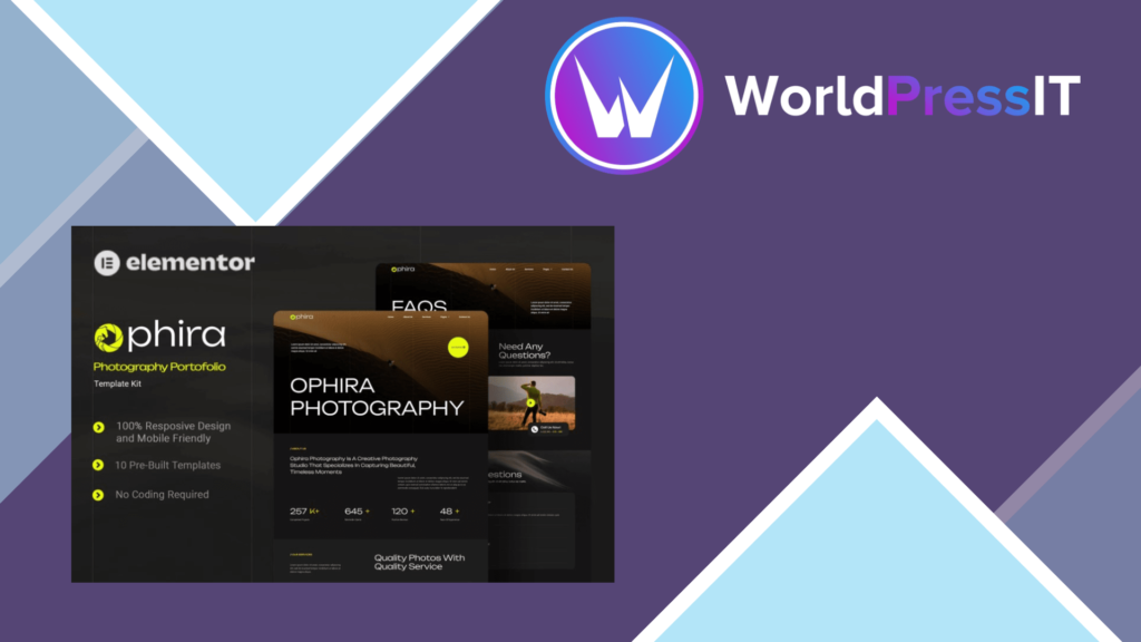 Ophira – Photography Portfolio Elementor Template Kit