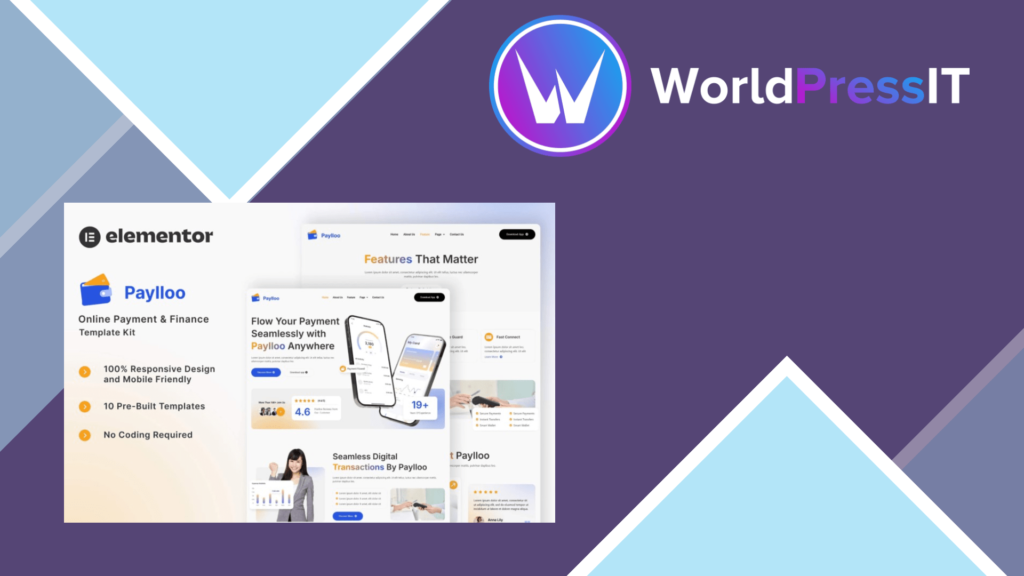 Paylloo – Online Payment and Finance Elementor Template Kit