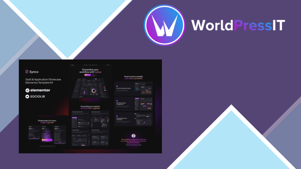 Synco – SaaS and Software Showcase Elementor Template Kit